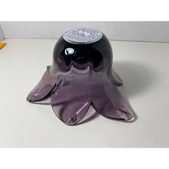 Murano Lavorazione Made in Italy Purple Amethyst Petal Shaped Bowl - Picture 6 of 7